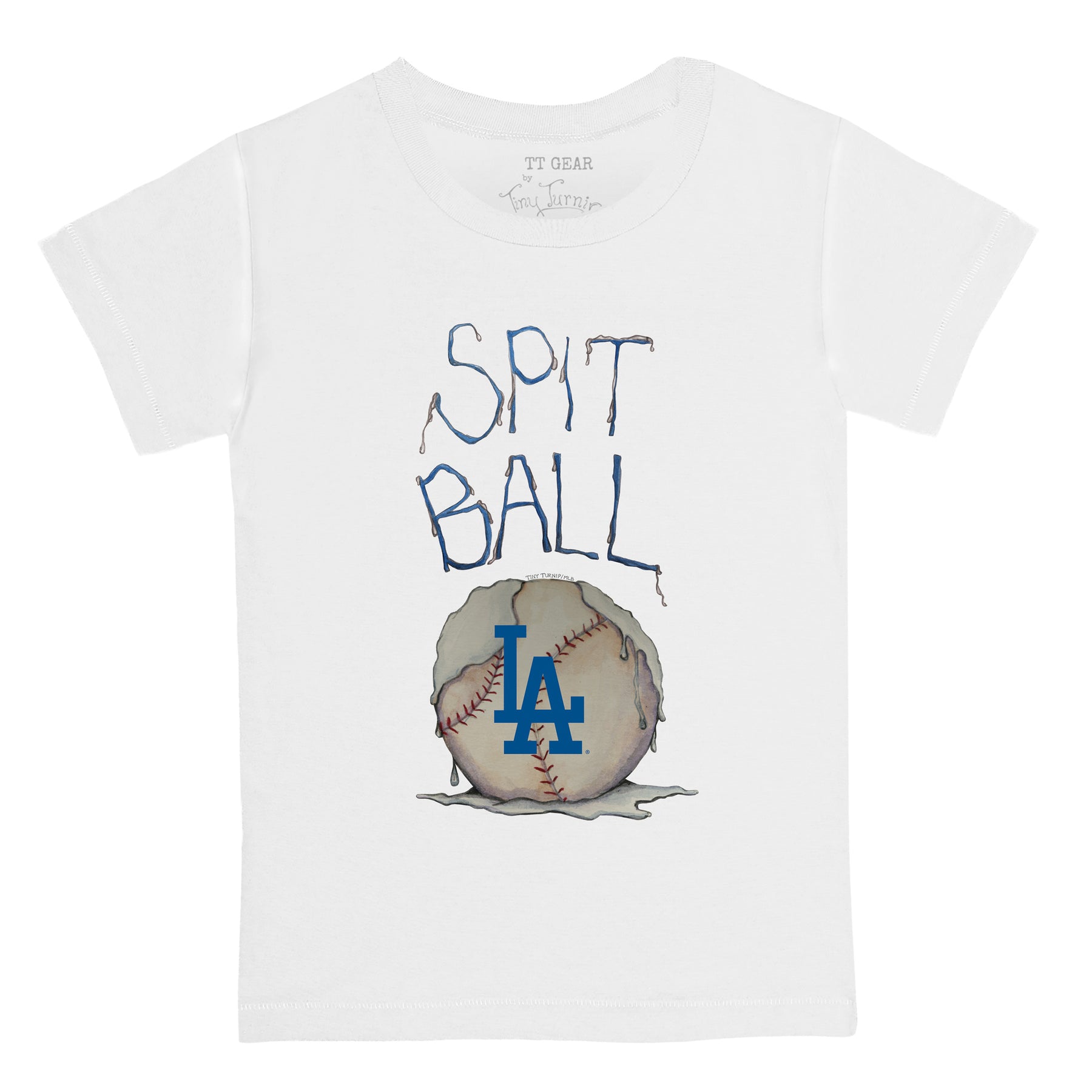 Los Angeles Dodgers Tiny Turnip Toddler Dirt Ball T-Shirt - White