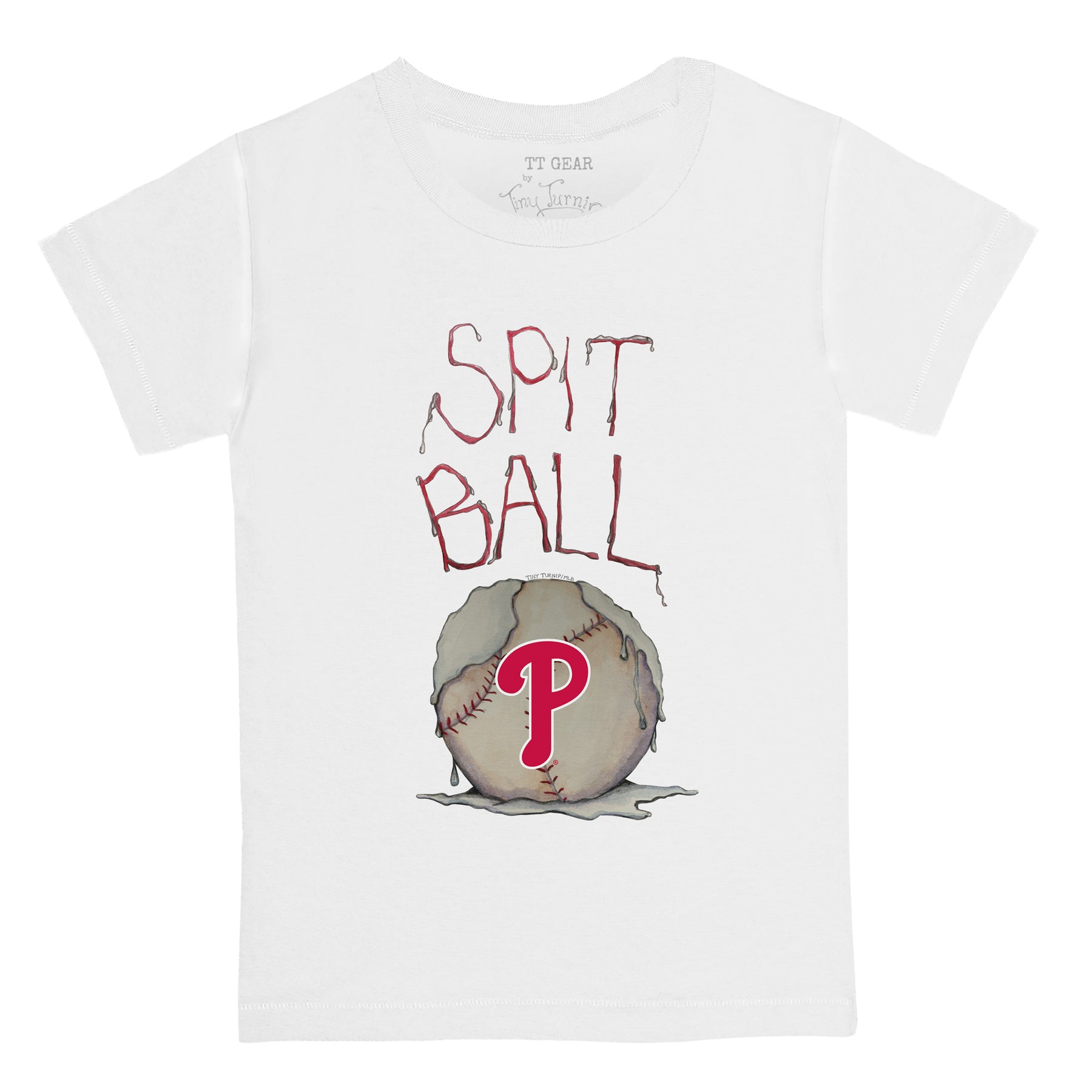 Lids Philadelphia Phillies Tiny Turnip Youth Baseball Bow 3/4-Sleeve Raglan  T-Shirt - White/Red