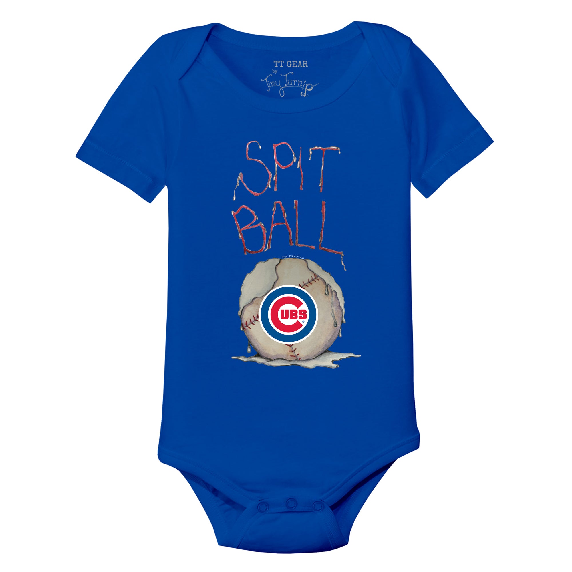 Tiny Turnip Chicago Cubs Youth White Spit Ball T-Shirt