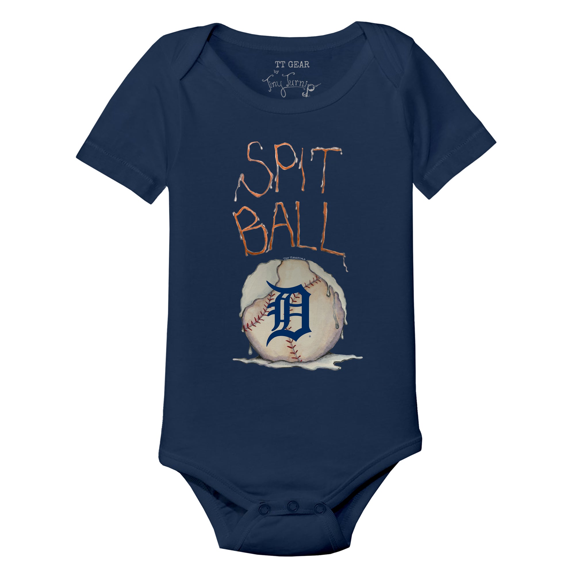 Detroit Tigers Tiny Turnip Toddler Dirt Ball 3/4-Sleeve Raglan T-Shirt -  White/Navy