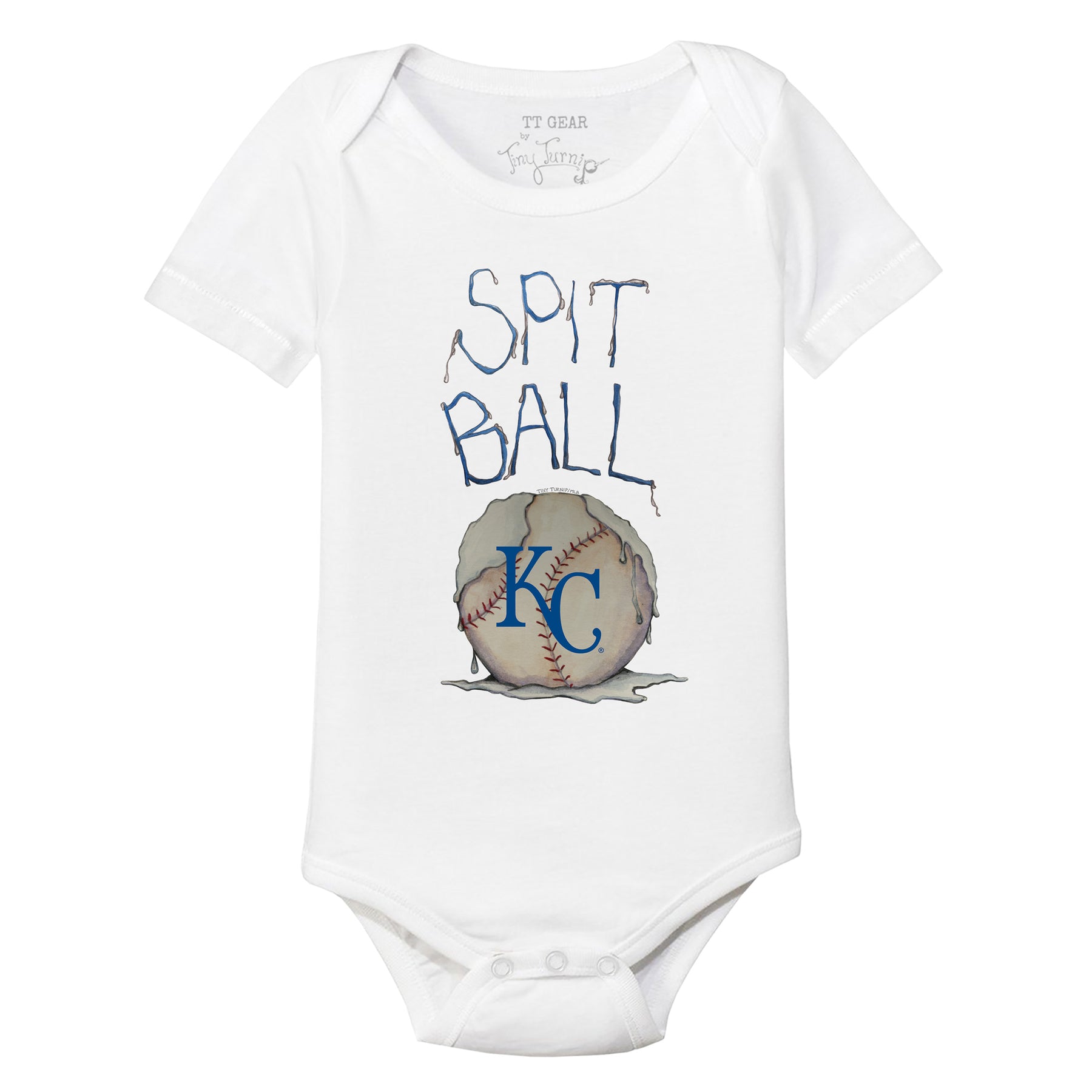 Toronto Blue Jays Tiny Turnip Infant Triple Scoop Bodysuit - White