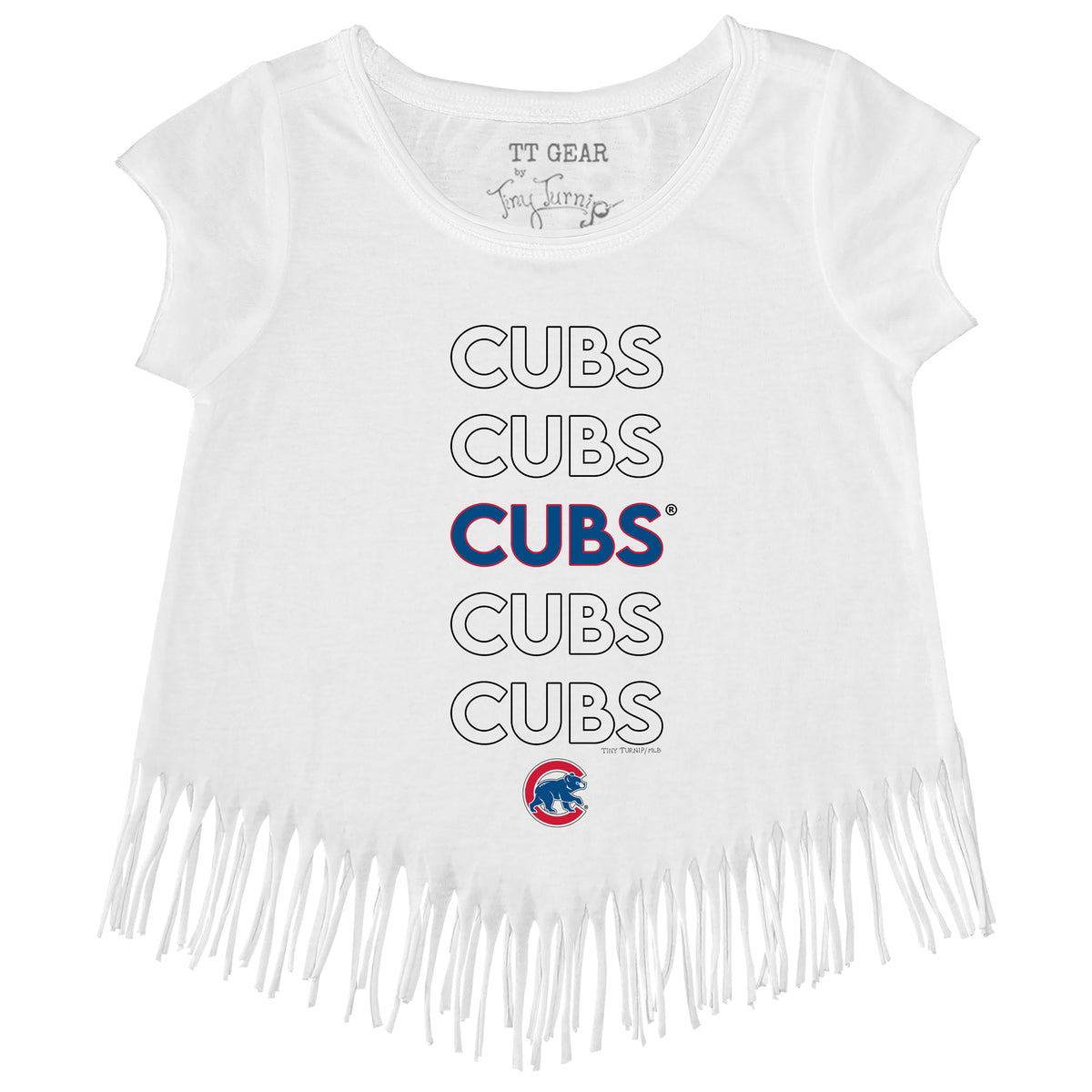 Chicago Cubs Stacked Fringe Tee