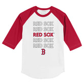Boston Red Sox Stacked 3/4 Red Sleeve Raglan