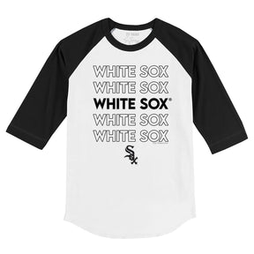 Chicago White Sox Stacked 3/4 Black Sleeve Raglan