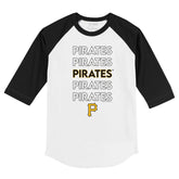 Pittsburgh Pirates Stacked 3/4 Black Sleeve Raglan