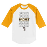 San Diego Padres Stacked 3/4 Gold Sleeve Raglan