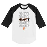 San Francisco Giants Stacked 3/4 Black Sleeve Raglan