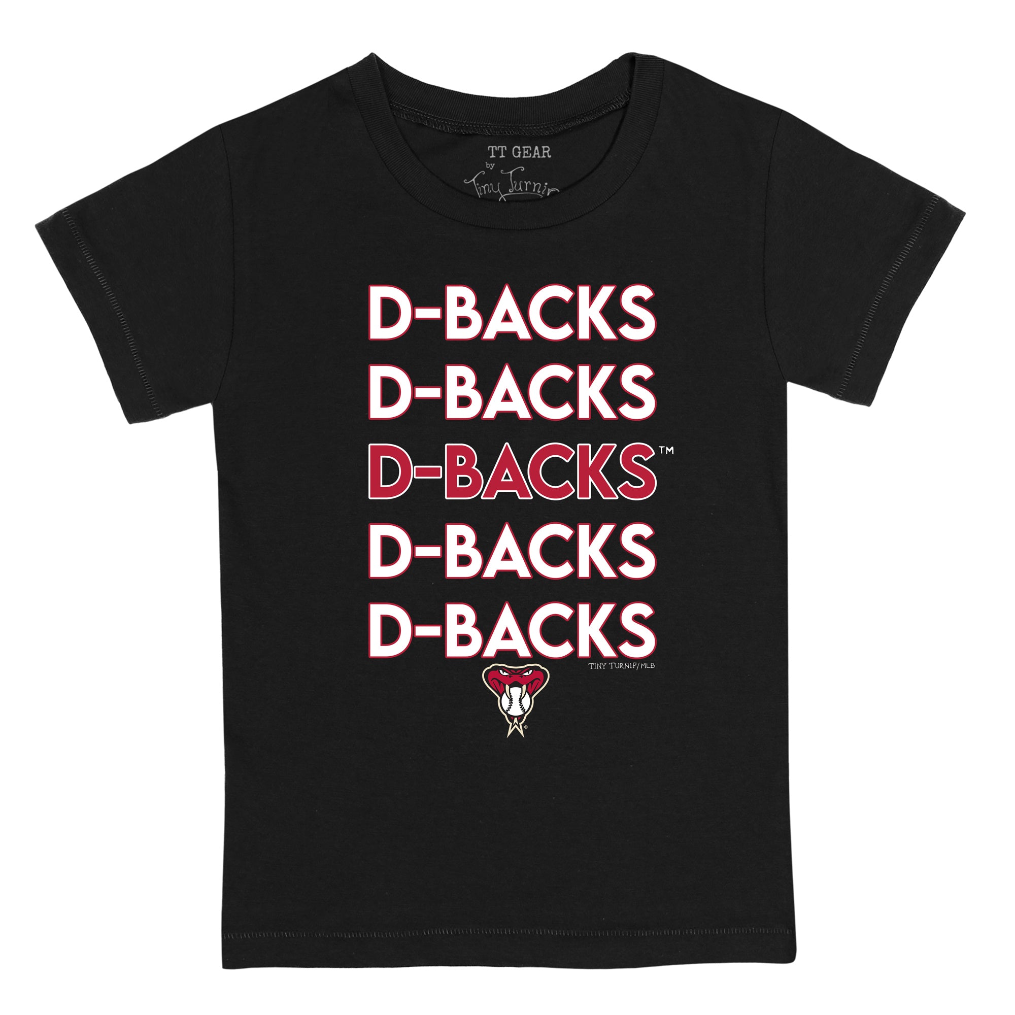 Lids Arizona Diamondbacks Tiny Turnip Youth Stacked Raglan 3/4 Sleeve T- Shirt - White/Black