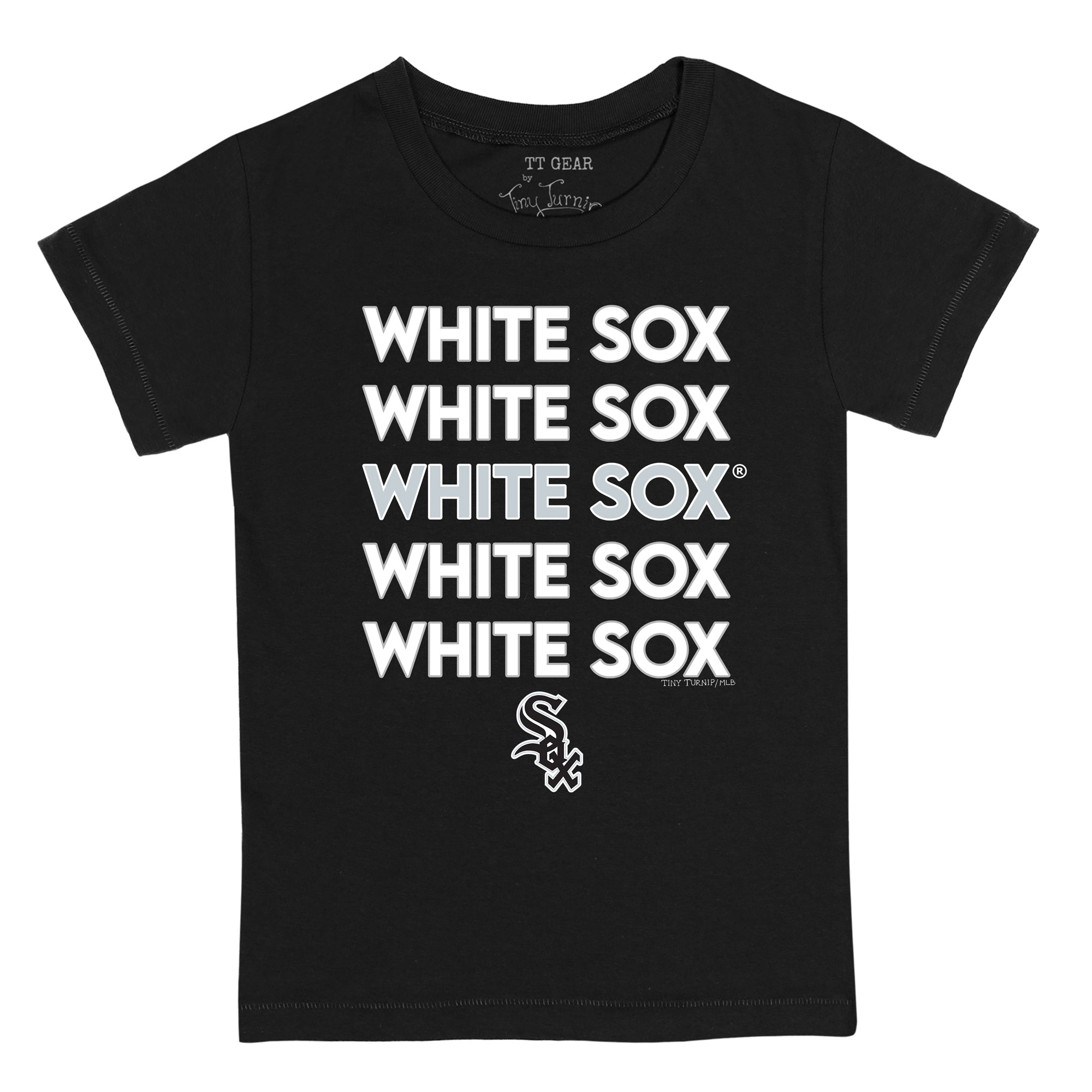 Toddler Tiny Turnip White Chicago White Sox State Outline T-Shirt