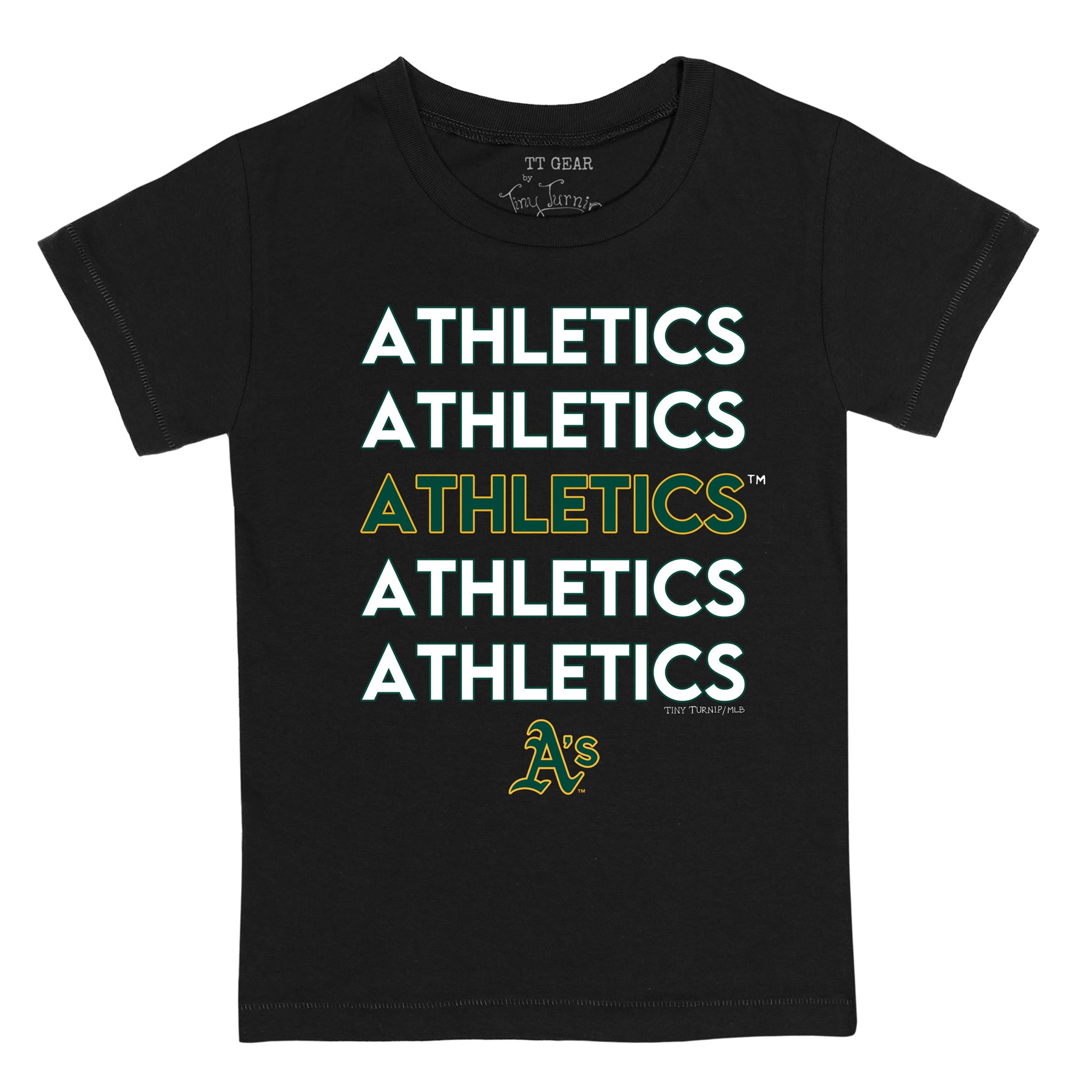 Oakland Athletics Stacked Tee Shirt 4T / Black