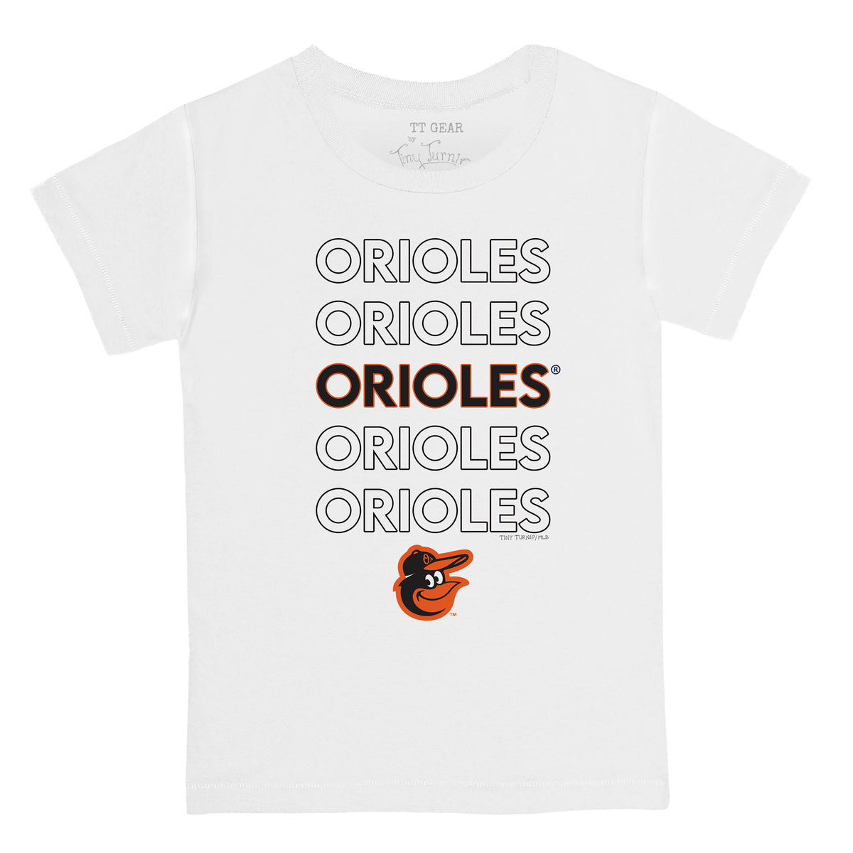 Baltimore Orioles Tiny Turnip Toddler Hot Bats 3/4-Sleeve Raglan T