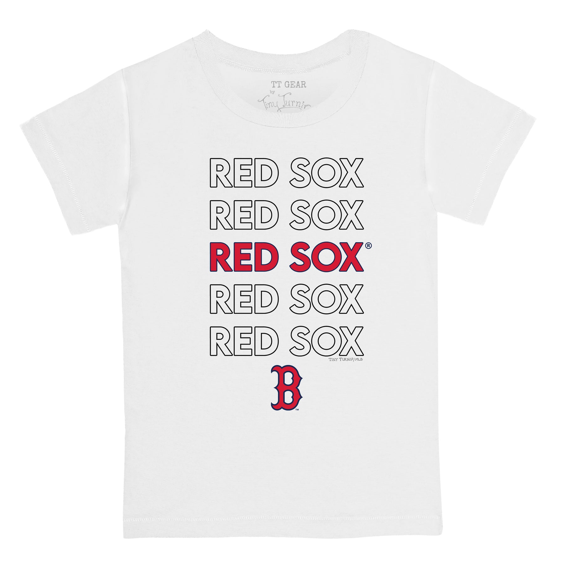 Tiny Turnip Boston Red Sox Stacked Tee Shirt Women's Large / Red