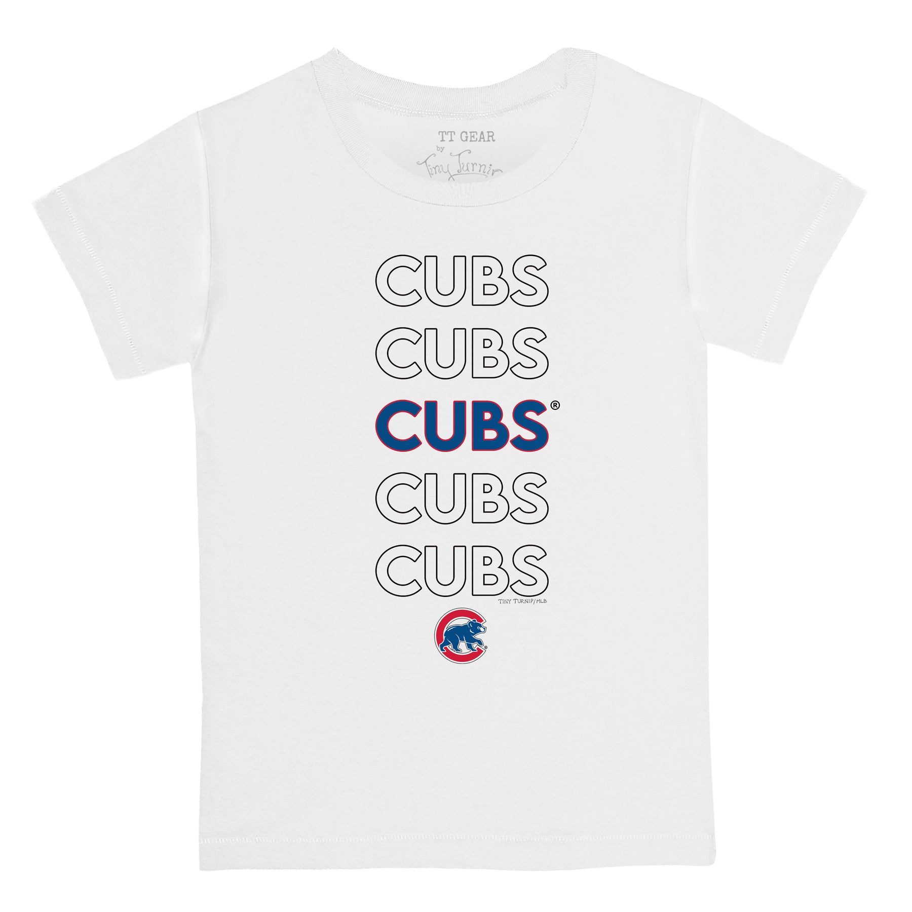 Infant Tiny Turnip White/Royal Chicago Cubs Babes Raglan 3/4 Sleeve T-Shirt
