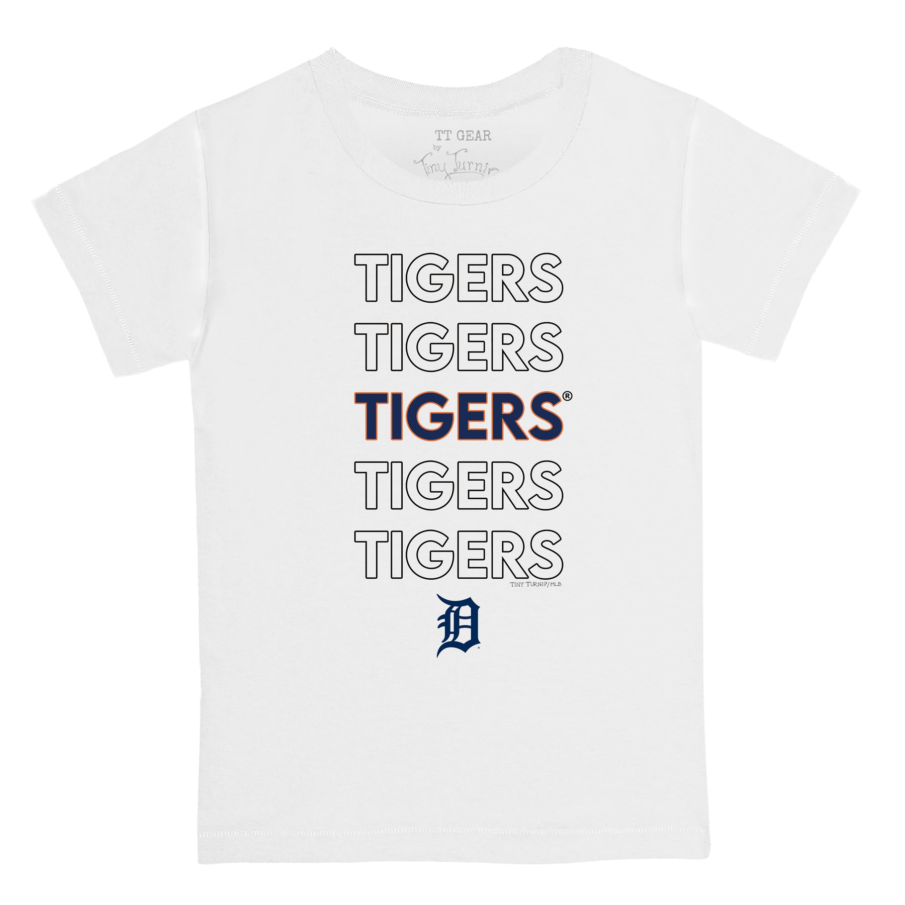 Detroit Tigers Tiny Turnip Women's TT Rex 3/4-Sleeve Raglan T-Shirt - White/ Black