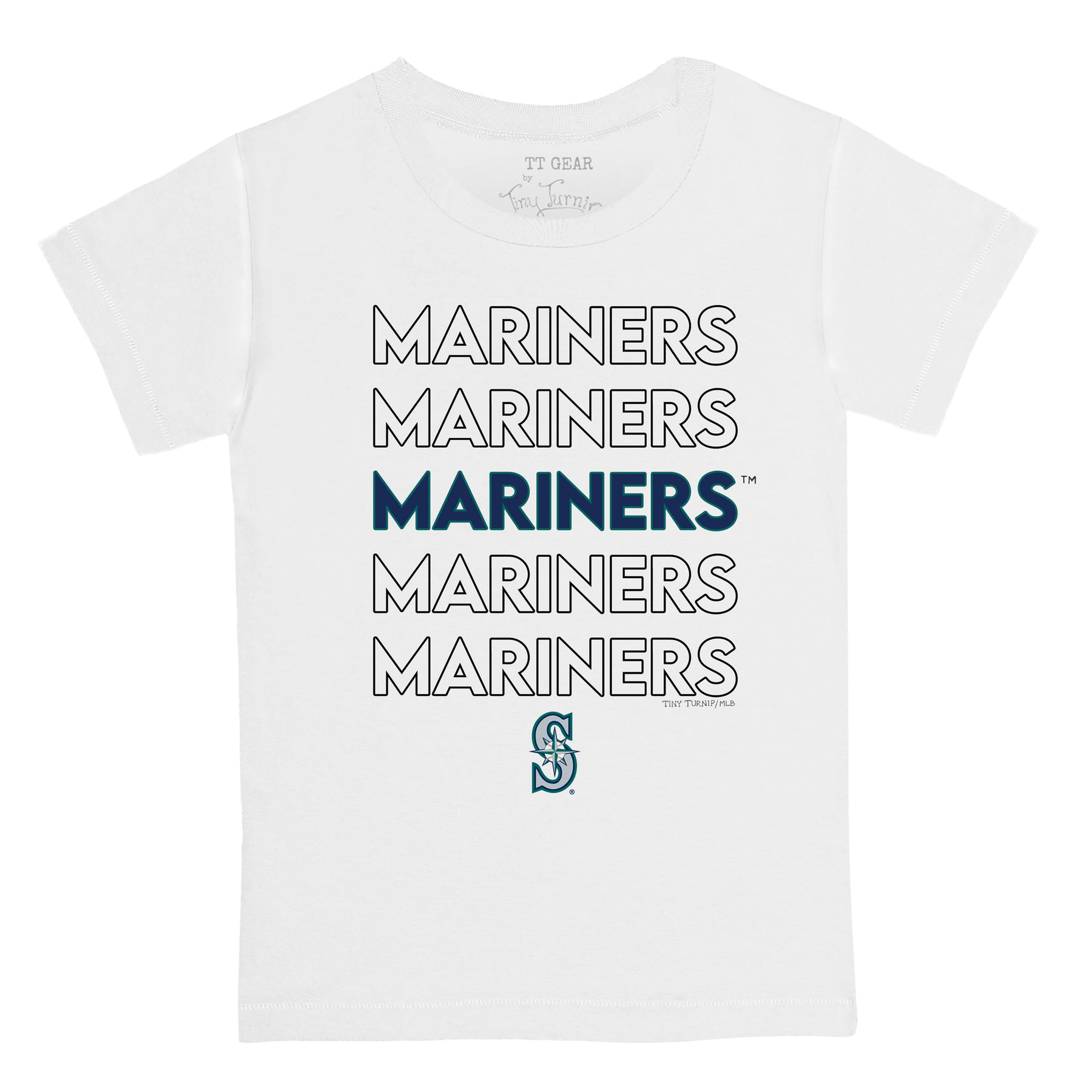 Lids Seattle Mariners Tiny Turnip Youth Babes Raglan 3/4 Sleeve T-Shirt -  White/Black