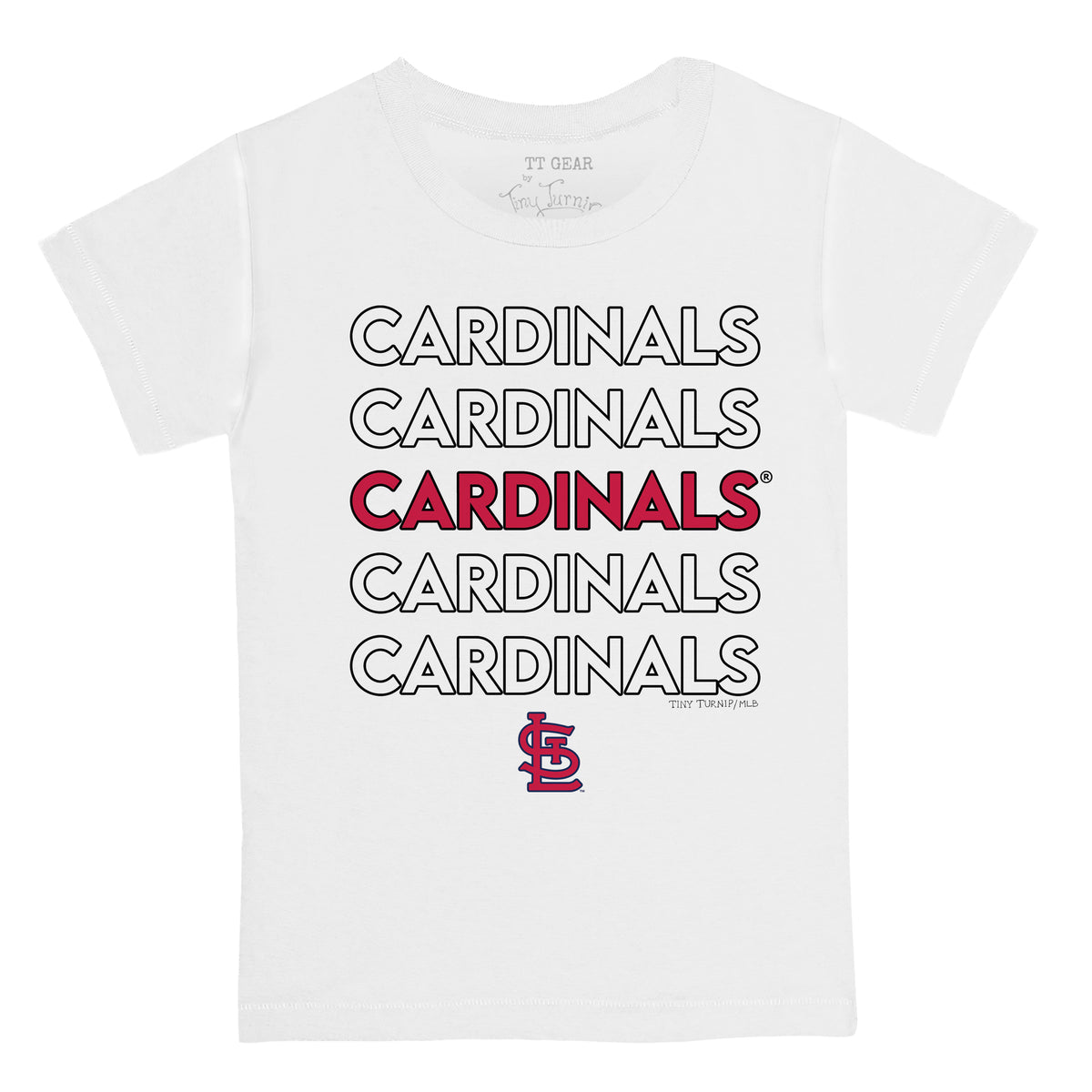 St. Louis Cardinals Tiny Turnip Youth Stacked T-Shirt - Red
