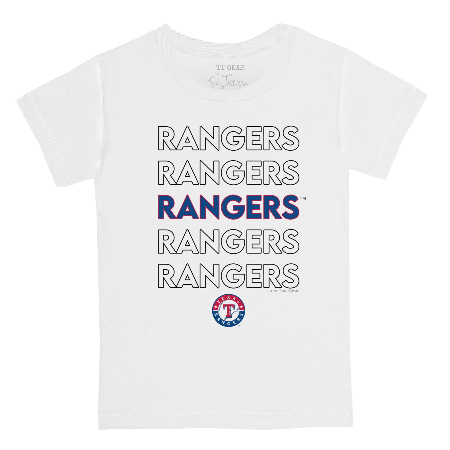 Youth Tiny Turnip White/Royal Texas Rangers State Outline 3/4-Sleeve Raglan T-Shirt Size: Medium