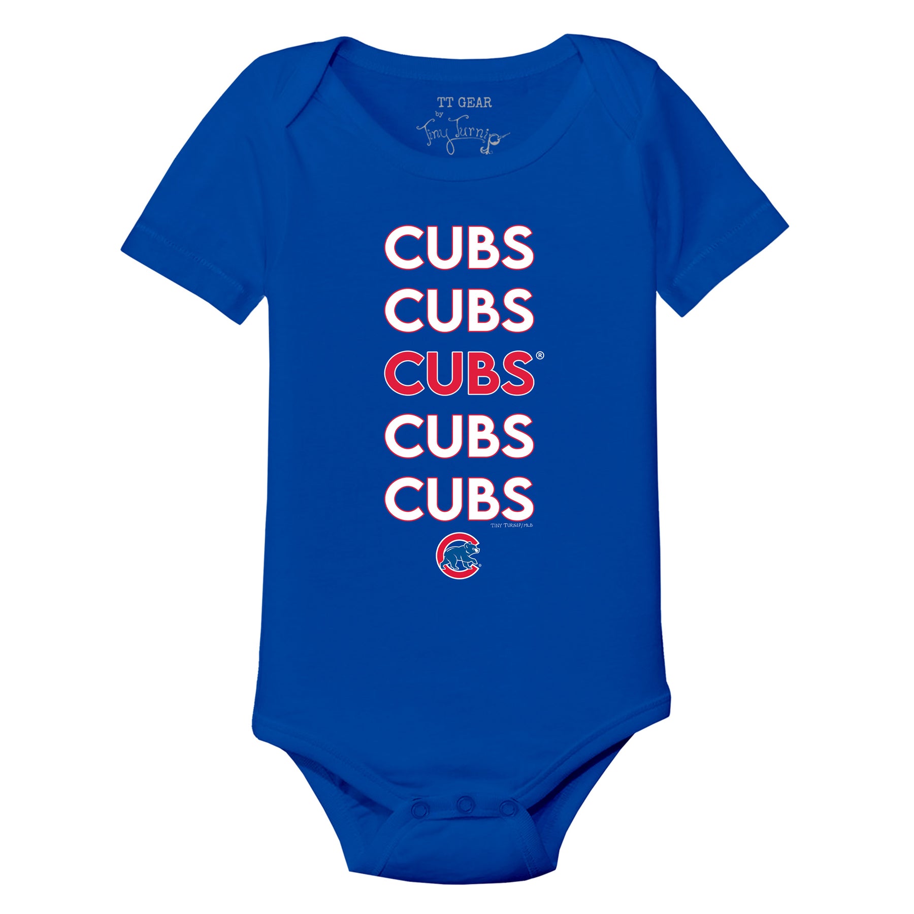 Chicago Cubs Stacked Short Sleeve Snapper