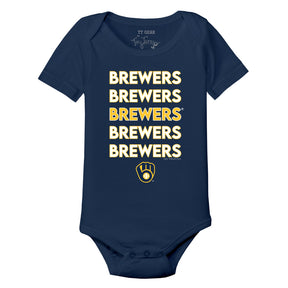 Milwaukee Brewers Stacked Short Sleeve Snapper