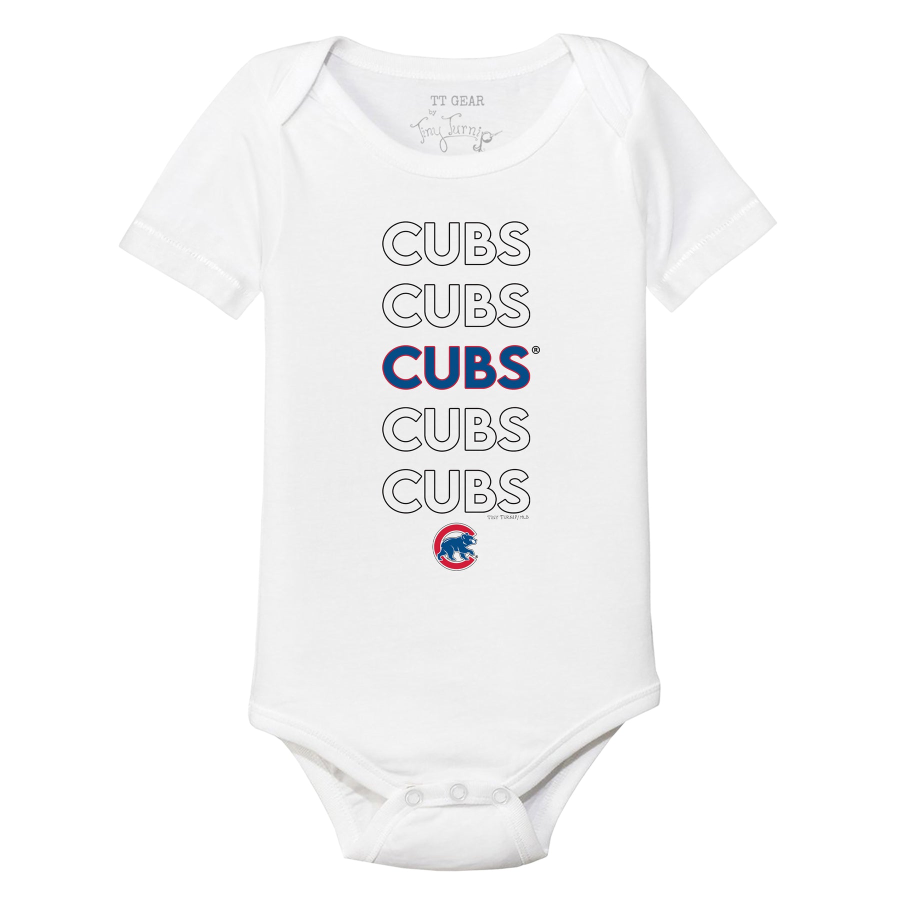 Chicago Cubs Stacked Short Sleeve Snapper