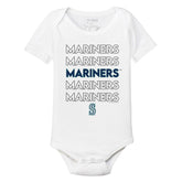 Seattle Mariners Stacked Short Sleeve Snapper - Tiny Turnip