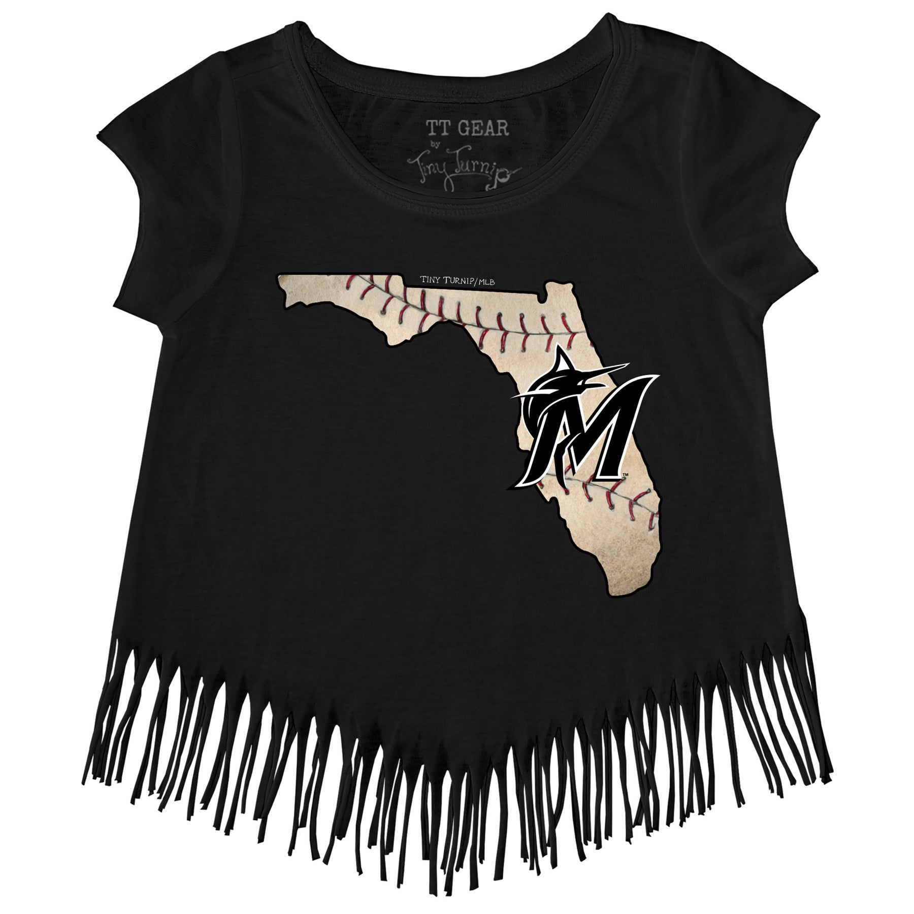 Miami Marlins State Outline Fringe Tee