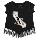 Oakland Athletics State Outline Fringe Tee