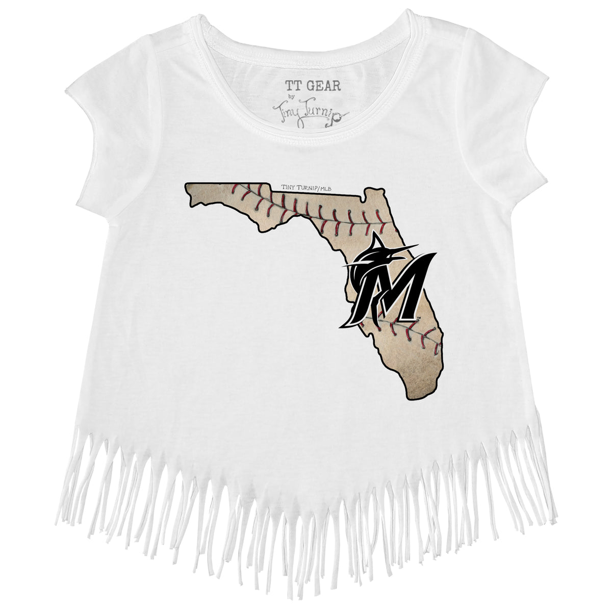 Girls Toddler Tiny Turnip Black Arizona Diamondbacks Baseball Cross Bats Fringe T-Shirt Size: 2T