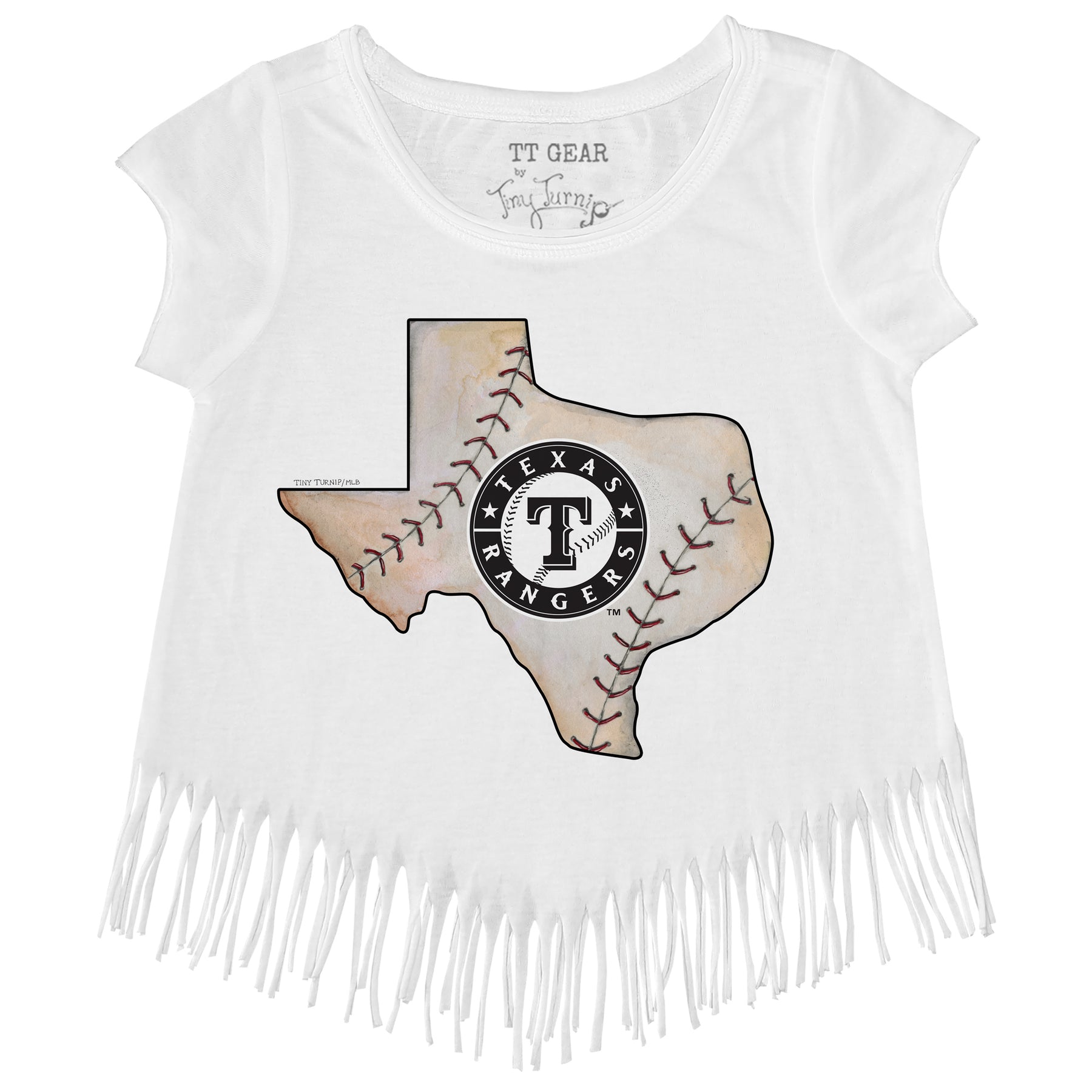 Lids Texas Rangers Tiny Turnip Girls Toddler Stitched Baseball Fringe T- Shirt - Royal