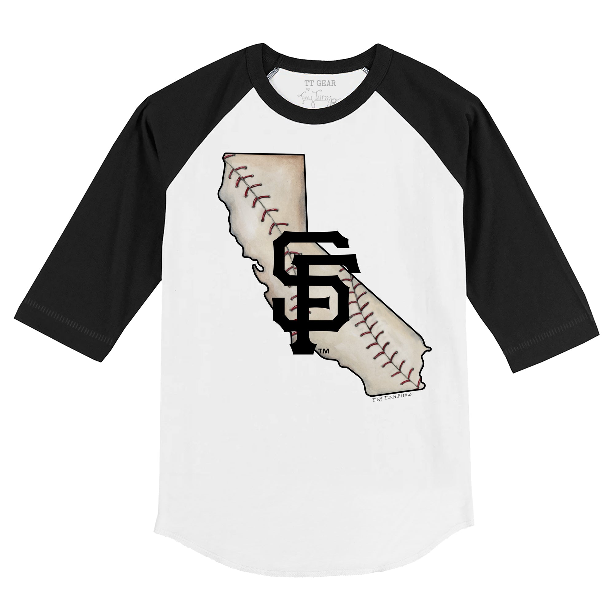 San Francisco Giants Stitched Baseball 3/4 Black Sleeve Raglan