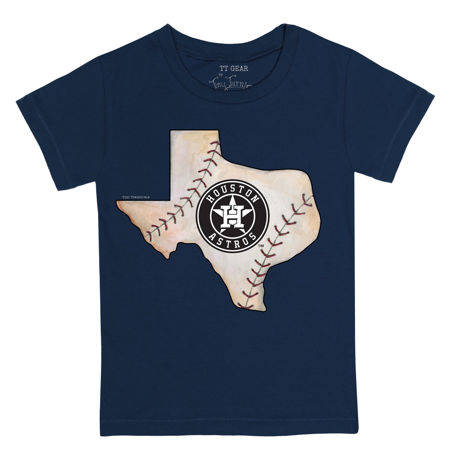 Youth Tiny Turnip White Houston Astros State Outline T-Shirt Size: Extra Large