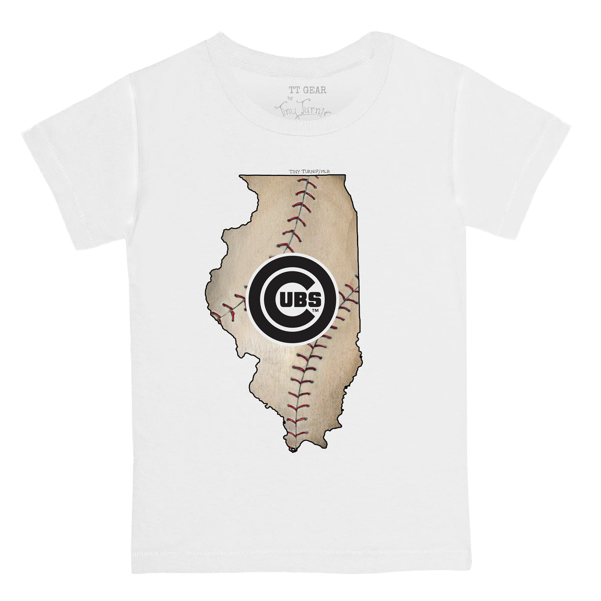 Unisex Tiny Turnip White/Royal Chicago Cubs Triple Scoop 3/4-Sleeve Raglan T-Shirt