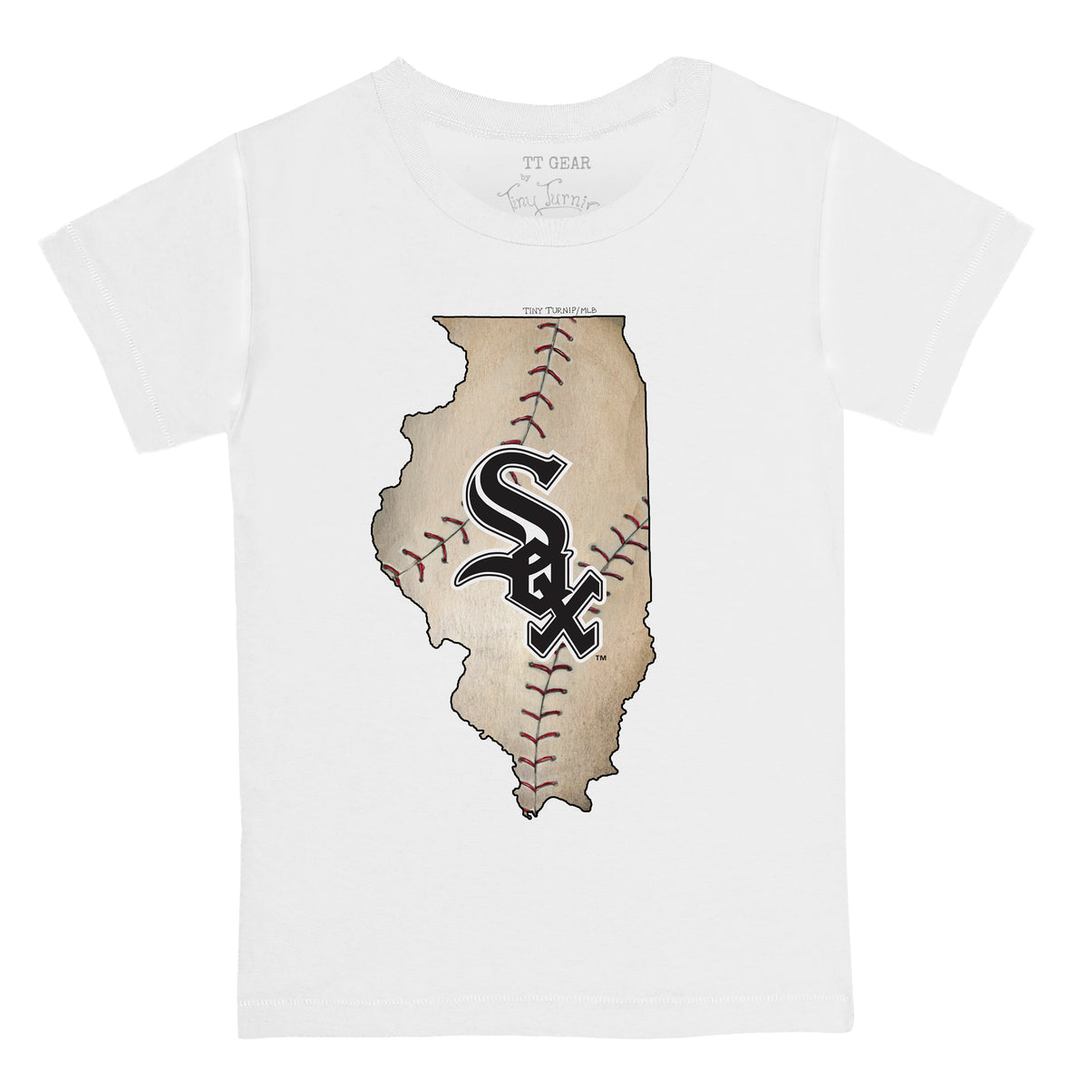 Chicago White Sox Tiny Turnip Infant Base Stripe T-Shirt - Black