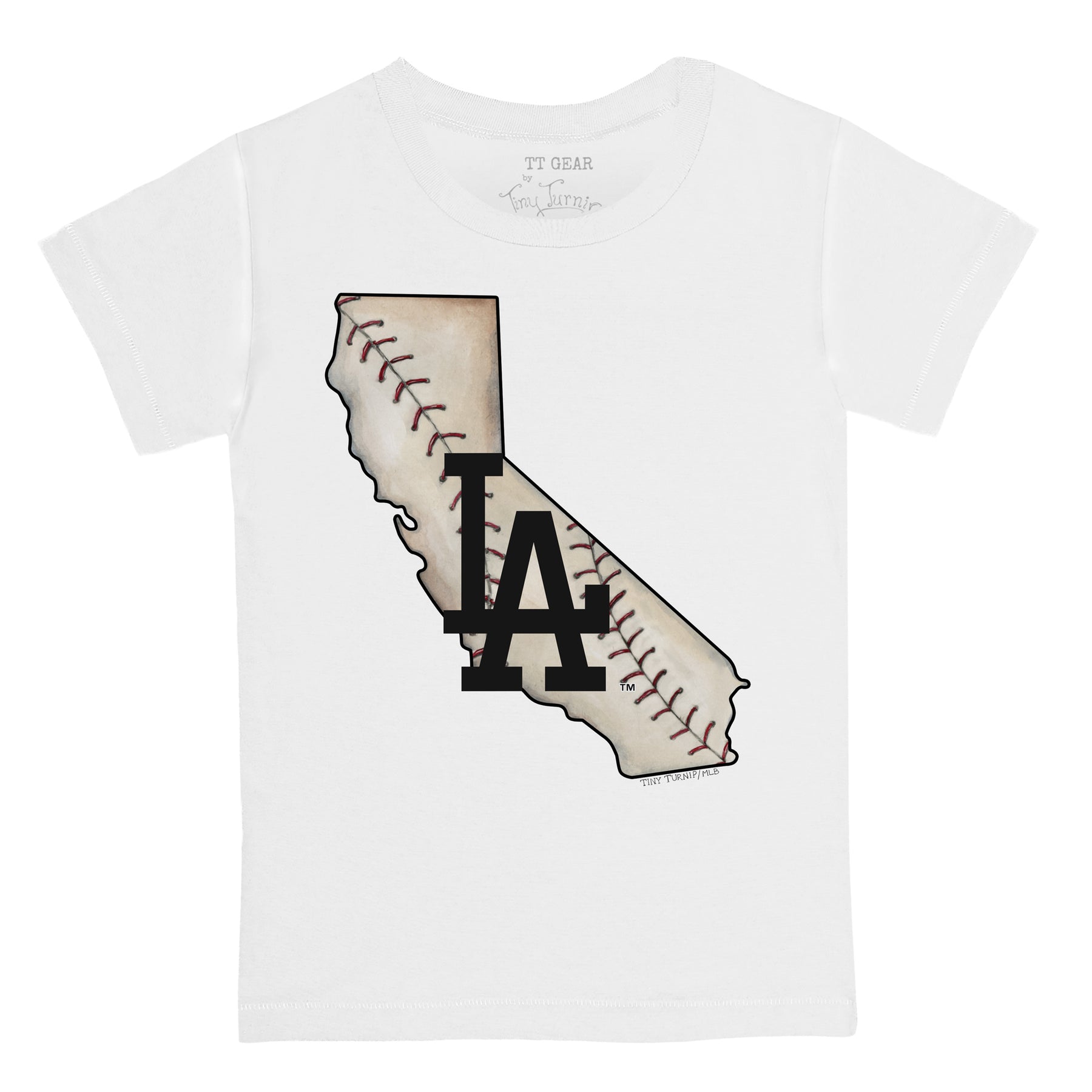 Tiny Turnip Los Angeles Dodgers Women's White/Royal James 3/4-Sleeve Raglan  T-Shirt