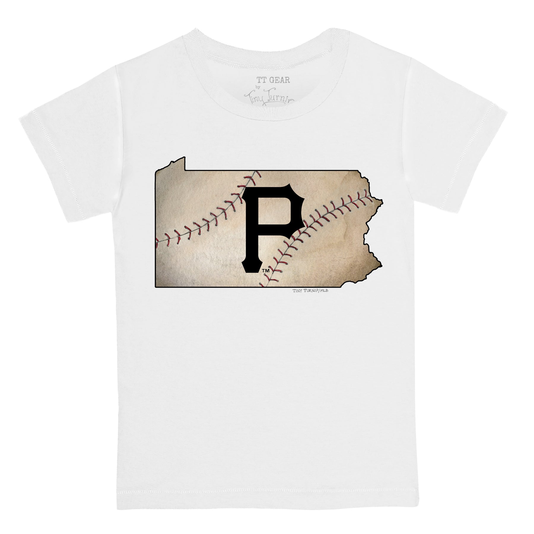Lids Pittsburgh Pirates Tiny Turnip Youth Triple Scoop Raglan 3/4 Sleeve T- Shirt - White/Black