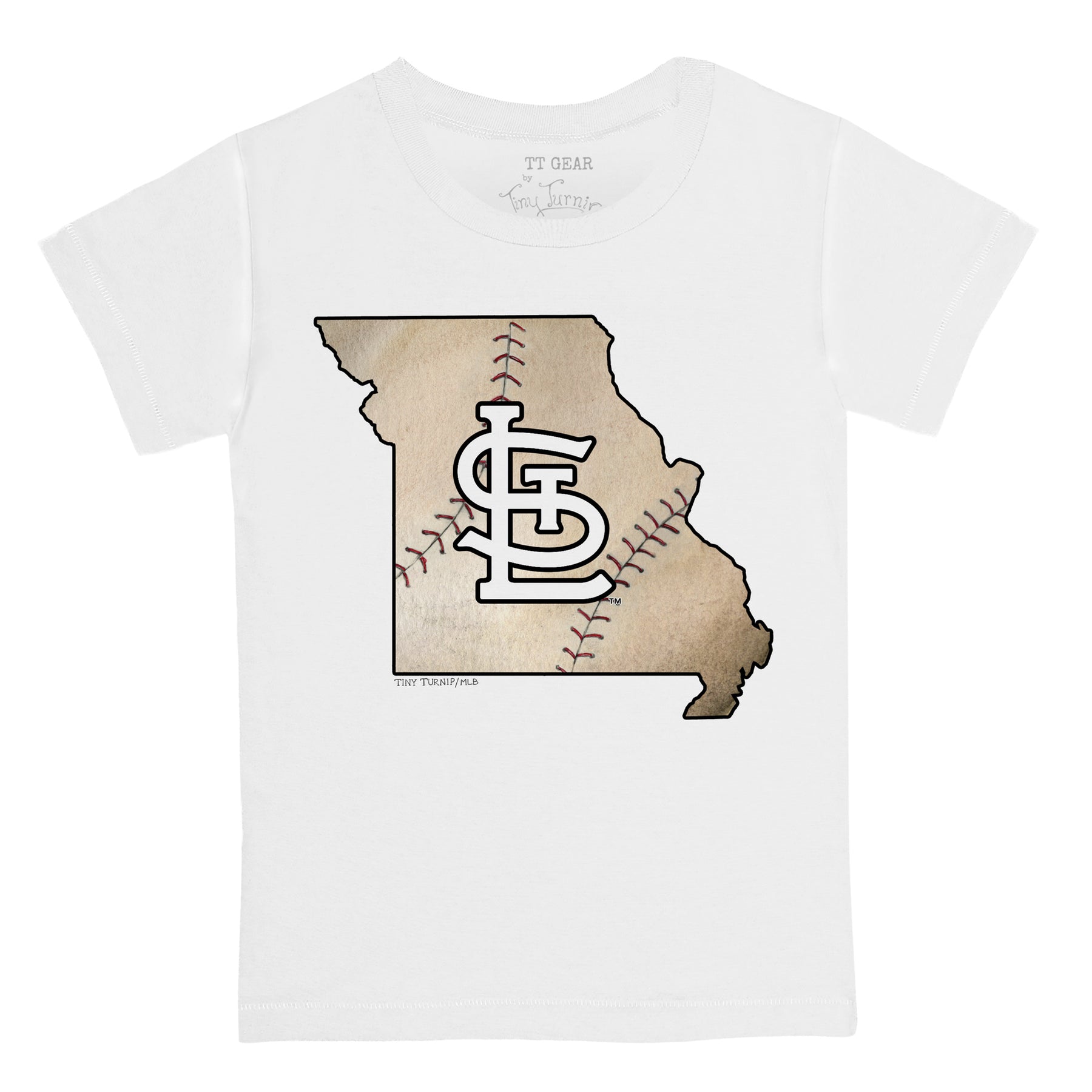 Girls Youth Tiny Turnip White St. Louis Cardinals Baseball Tiara Heart Fringe T-Shirt Size: Extra Large