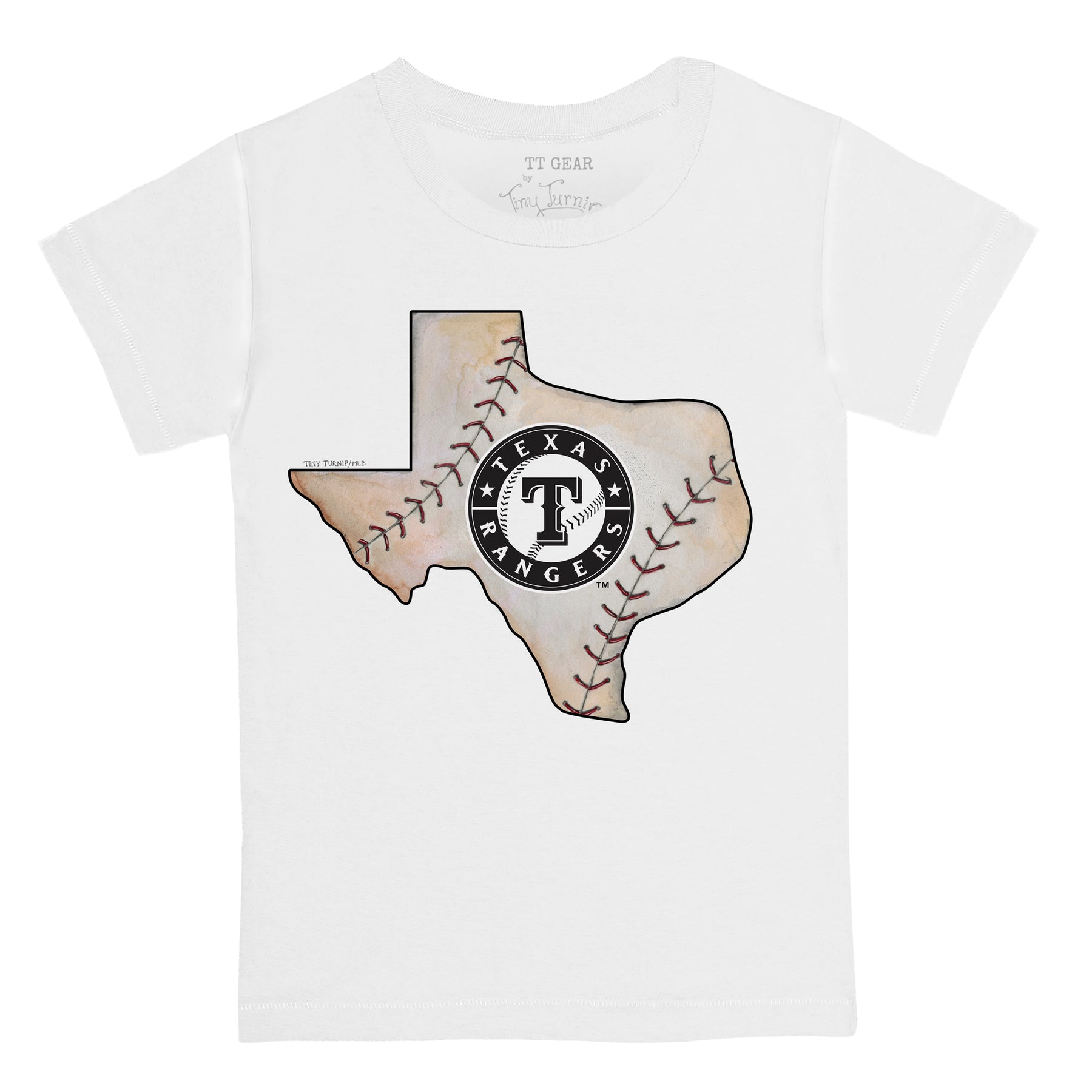 Texas Rangers Tiny Turnip Unisex Stacked 3/4-Sleeve Raglan T-Shirt -  White/Royal