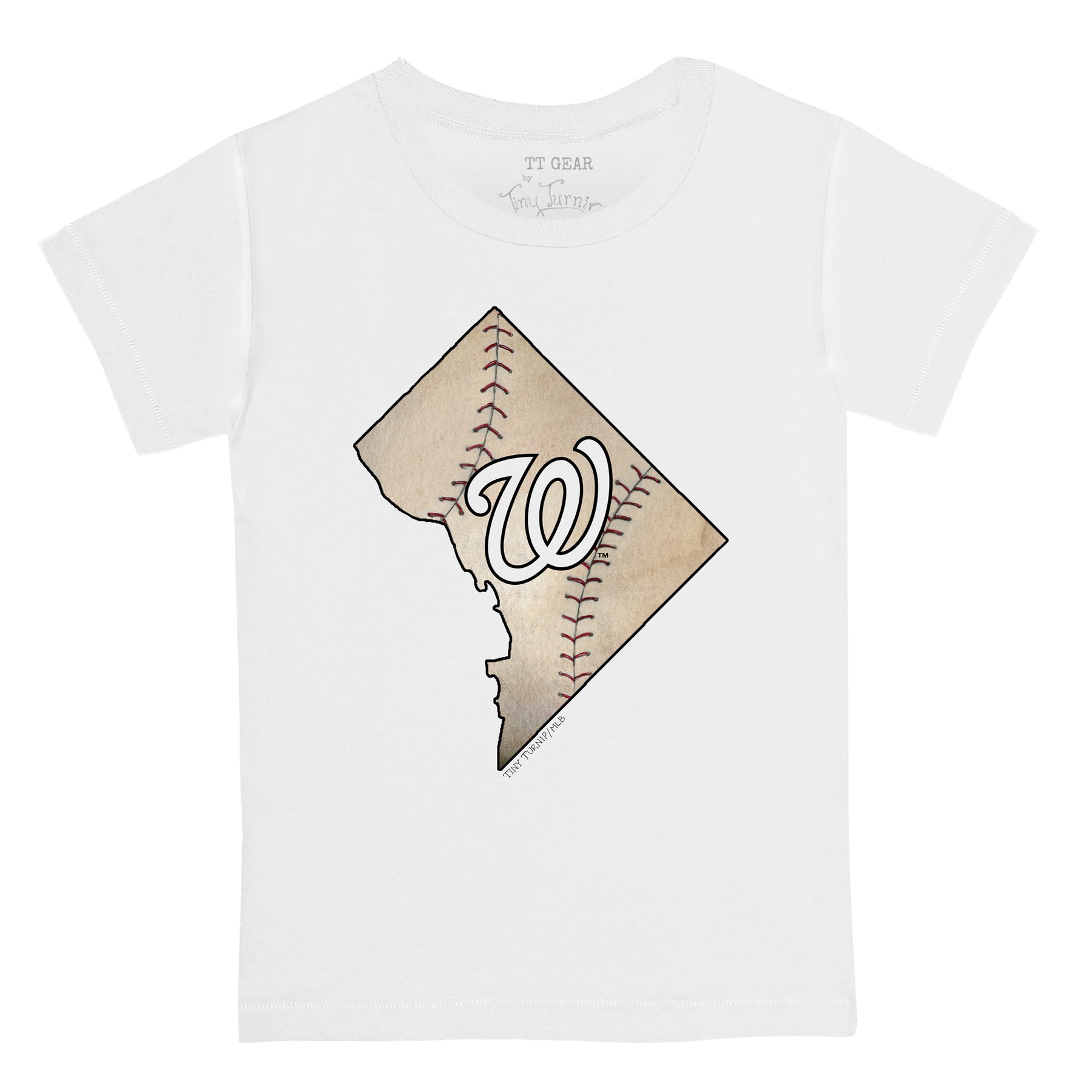 Women's Tiny Turnip White Washington Nationals James T-Shirt Size: Extra Large