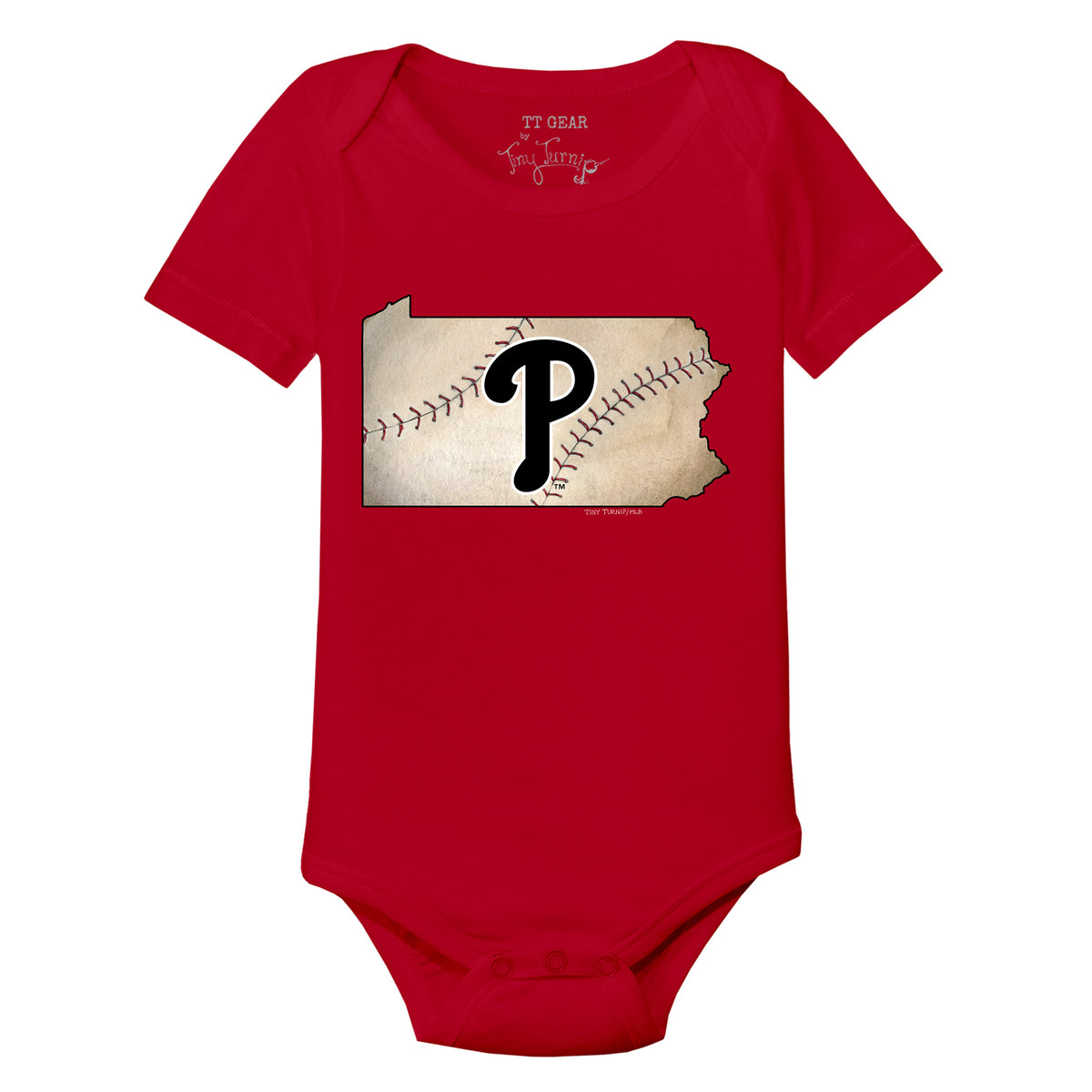 Philadelphia Phillies Girl Teddy Short Sleeve Snapper 12M / White