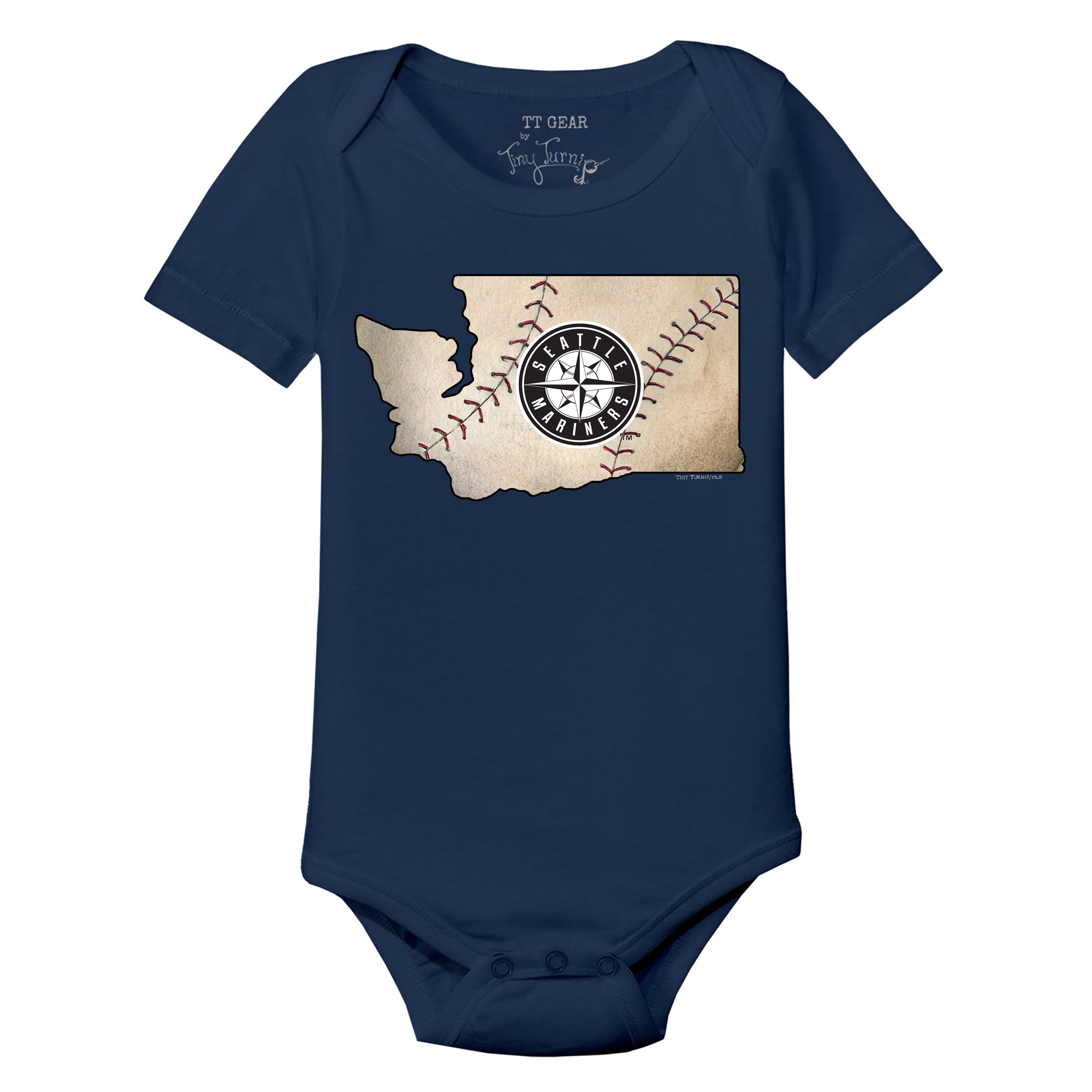 Infant Tiny Turnip White Seattle Mariners Teddy Boy Bodysuit 