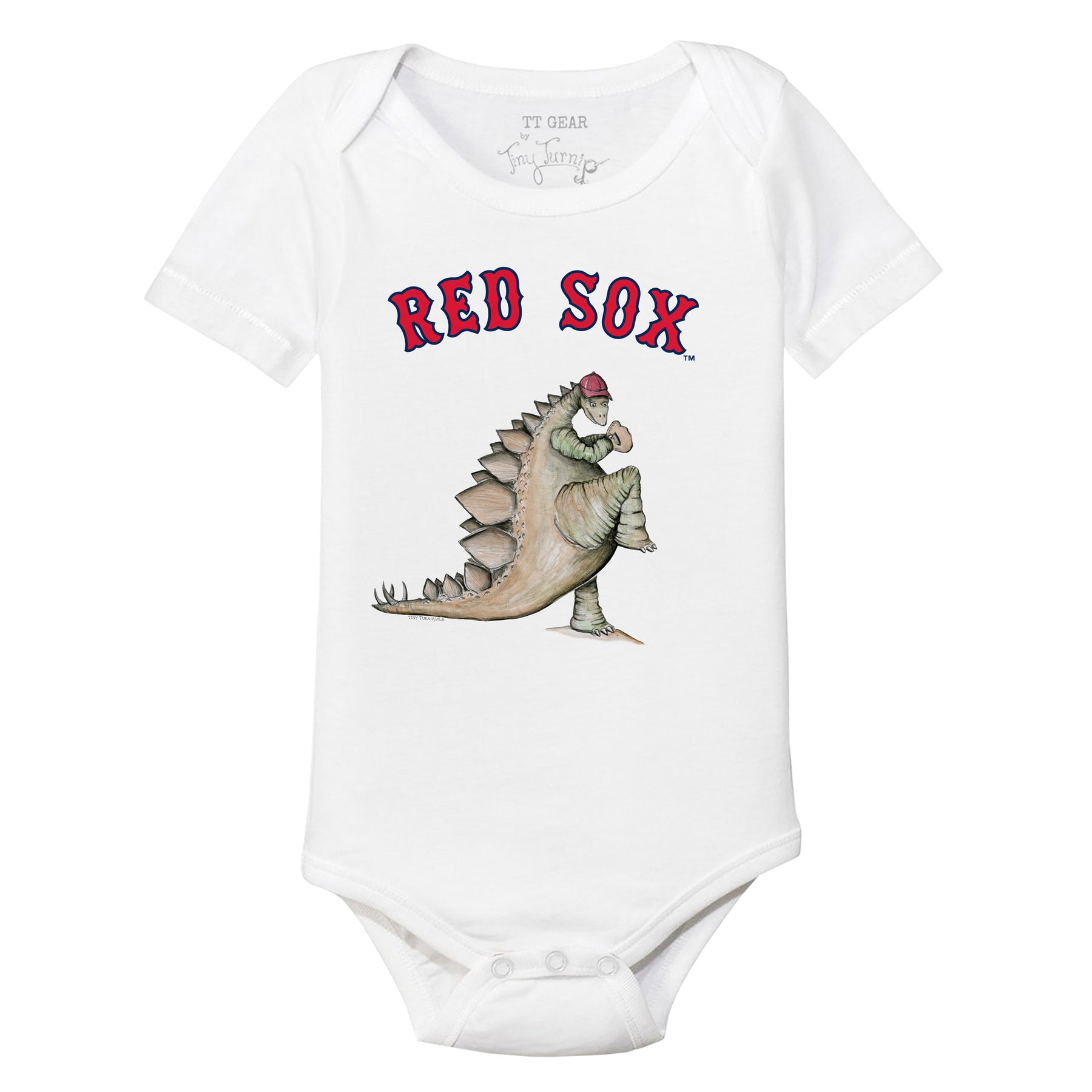 Infant Tiny Turnip White/Black Boston Red Sox Stacked Raglan 3/4 Sleeve T- Shirt