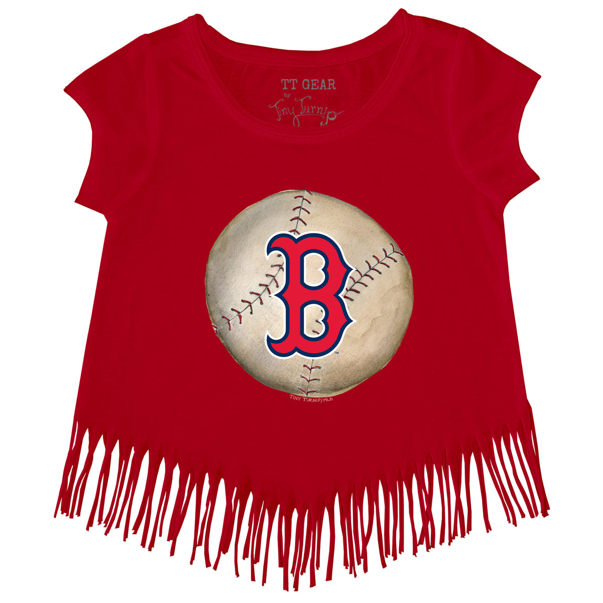 Boston Red Sox Stitched Baseball Fringe Tee