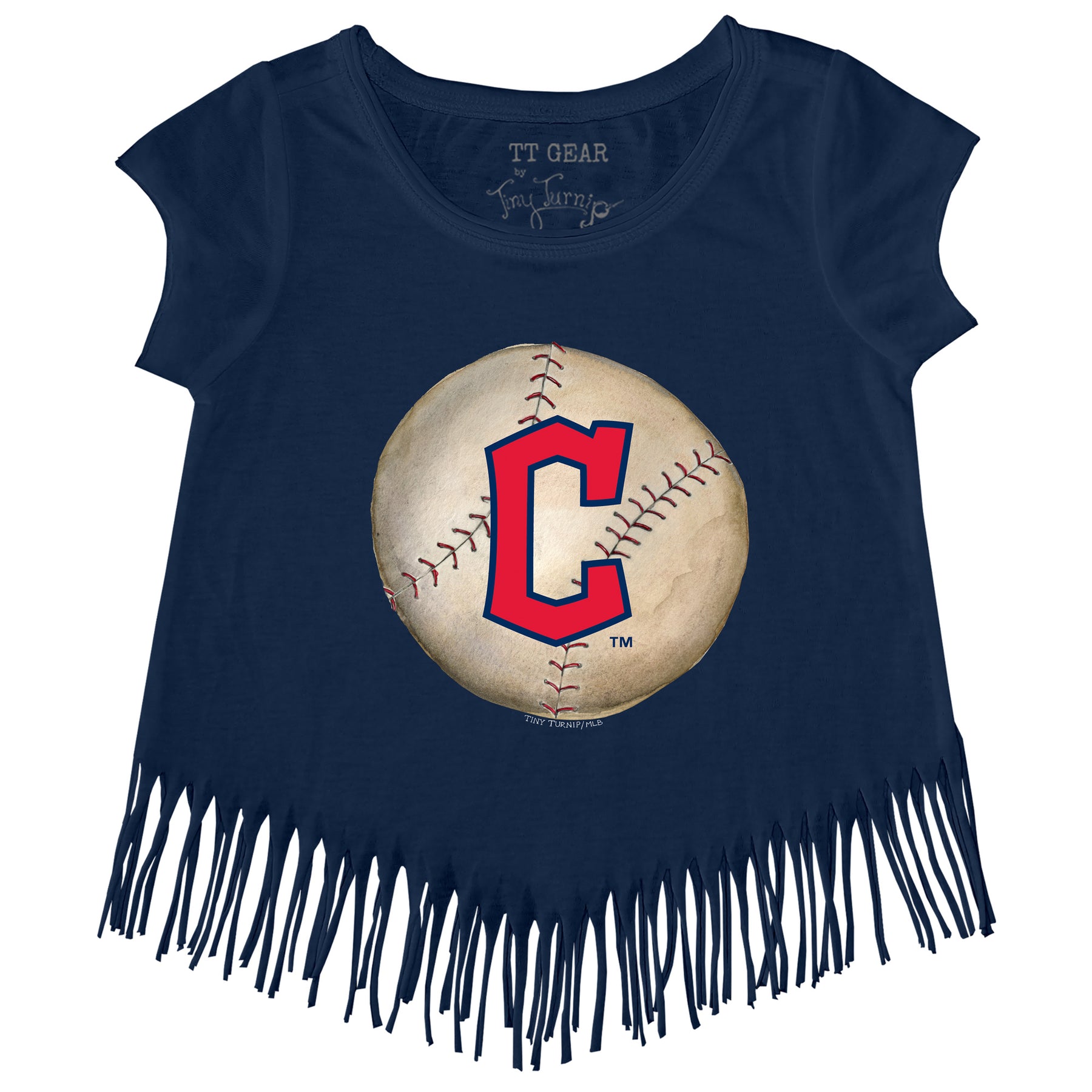 Cleveland Guardians Stitched Baseball Fringe Tee