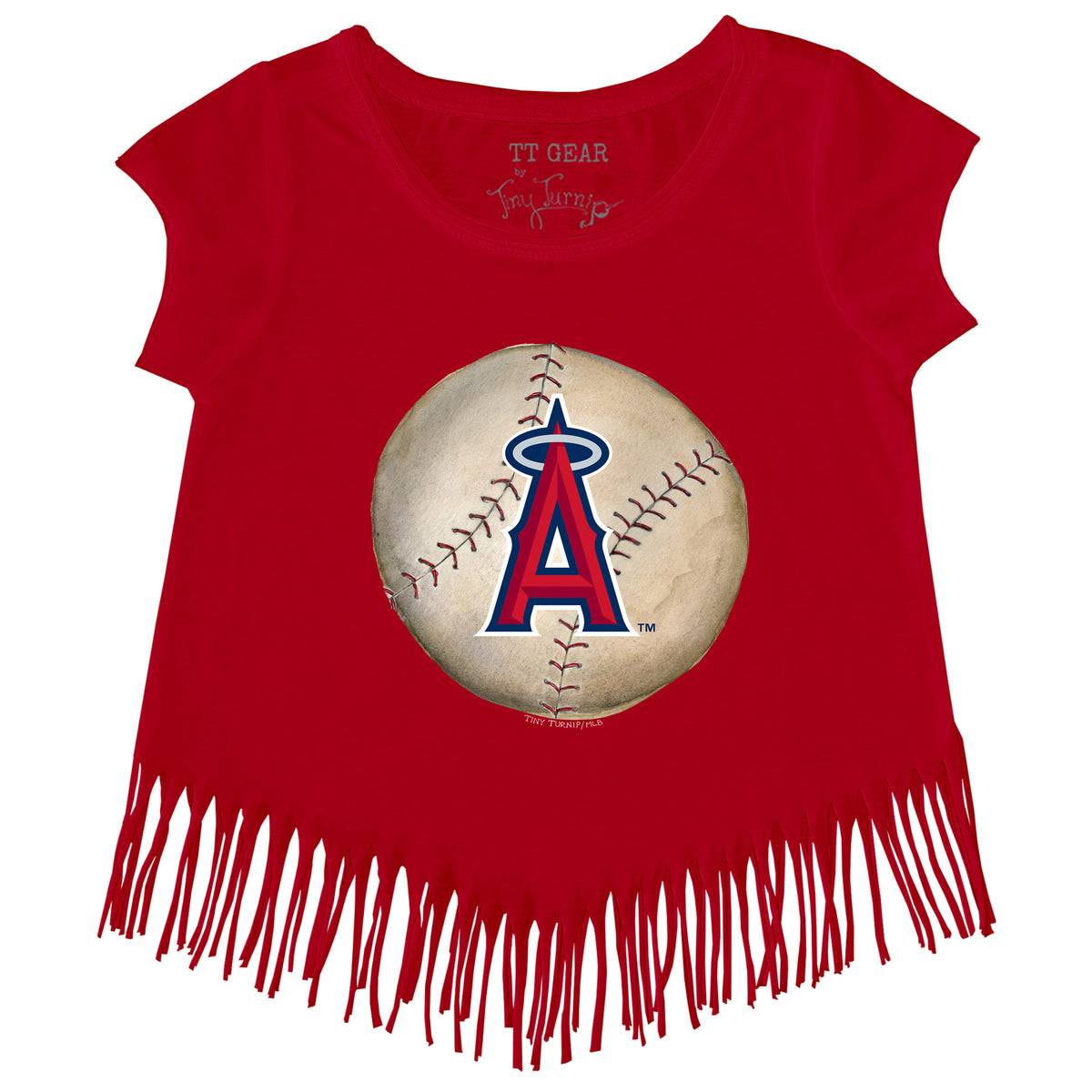 Los Angeles Angels Stitched Baseball Fringe Tee