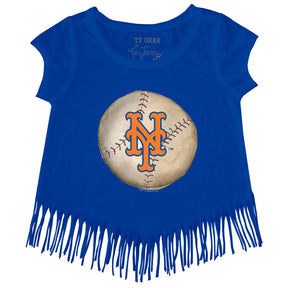 New York Mets Stitched Baseball Fringe Tee