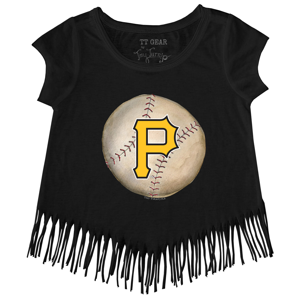 Pittsburgh Pirates Stitched Baseball Fringe Tee