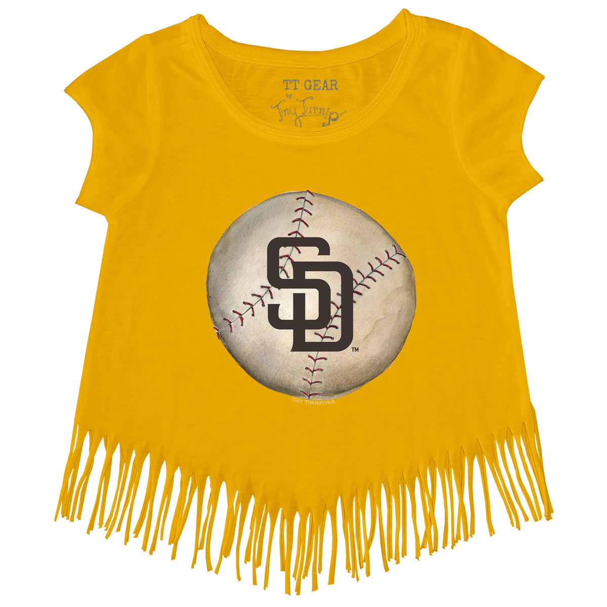 San Diego Padres Stitched Baseball Fringe Tee