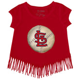 St. Louis Cardinals Stitched Baseball Fringe Tee