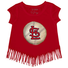 St. Louis Cardinals Stitched Baseball Fringe Tee