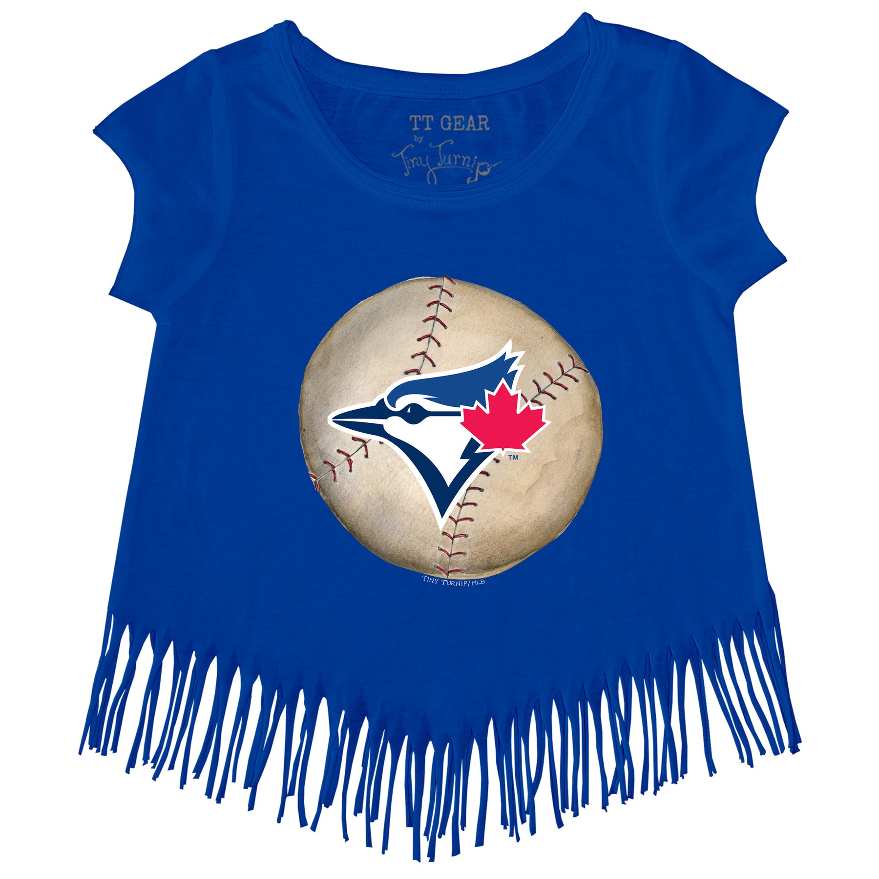 Toronto Blue Jays Stitched Baseball Fringe Tee